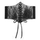 thumbnail image 2 of Gibobby Vestidos de noche Cinturón de corsé para mujer Tops con cordones Cinturón sin tirantes Underbust Corset Bustier Sheer Mesh Cincher Cinturón ancho(Negro,Talla única), 2 of 5