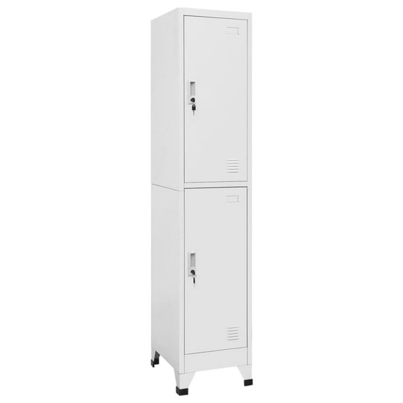 vidaXL Locker Cabinet with 2 Compartments 15"x17.7"x70.9"