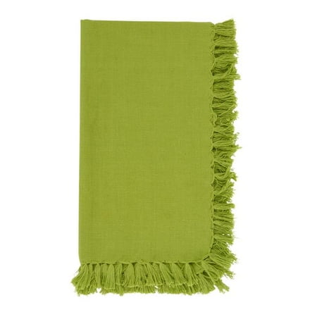 

Saro Lifestyle 1234.K20S 20 in. Fringed Design Table Napkins Kiwi - Set of 4