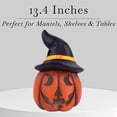 thumbnail image 5 of Good Tidings 13.4” Pumpkin with Hat – Fall & Halloween Decoration, 5 of 5