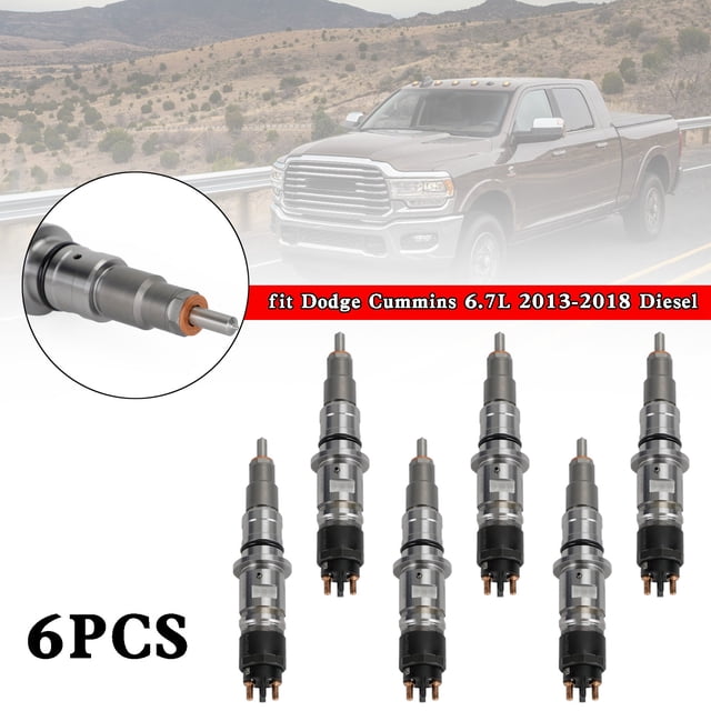 6PCS Common Rail Fuel Injector 0986435574 fit for Dodge Cummins 6.7L 2013-2018