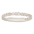 thumbnail image 5 of Auriga Fine Jewelry 925 Sterling Silver Engraveable Curb Link Id Bracelet 7inch for Women, 5 of 6