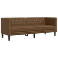thumbnail image 2 of vidaXL 2 Piece Chesterfield Sofa Set Brown Faux Suede Leather, 2 of 5