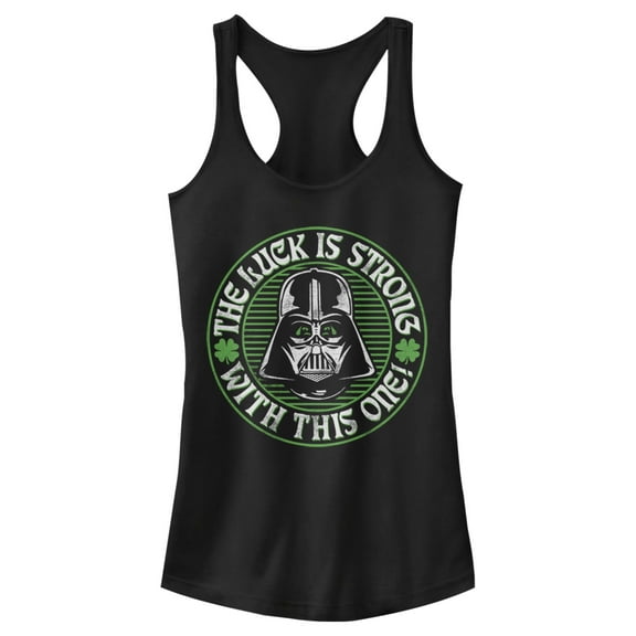 Junior's Star Wars Luck is Strong  Racerback Tank Top Black X Small