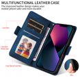 thumbnail image 2 of Designed for Samsung Galaxy A16 5G/4G Case Wallet, Flip Folio Cover with Embossed PU Leather Stand Credit Card Holders Slots Wrist Strap Full Body Protection Phone Case for A16 5G/4G - Blue, 2 of 10