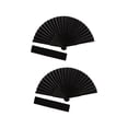 thumbnail image 5 of WHAMVOX Elegant Silk Foldable Fan for Women with Black Color Classic Chinese Style Handheld Fans Portable and Durable 2 Sets, 5 of 8