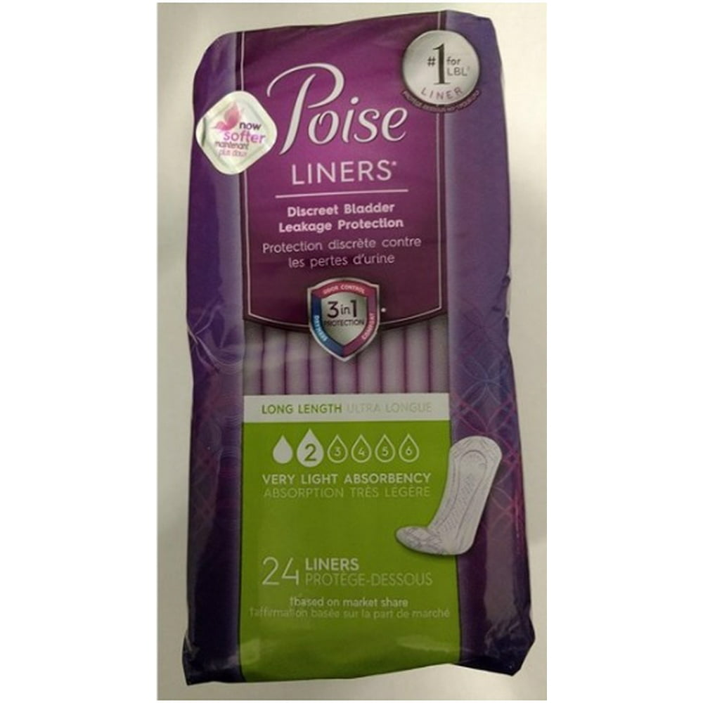 Poise Very Light Absorbency Long Length Liners 24 Ct