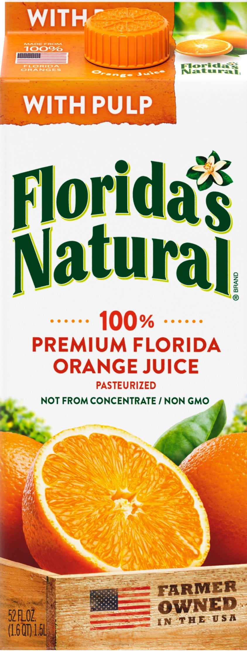 Florida's Natural, 100% Premium Florida Orange Juice Some Pulp, 59 Fl