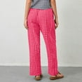 thumbnail image 4 of Womens Pajama Pants Casual Plaid Wide Leg Lounge Pants For Women Comfy Thin Summer Pants Hot Pink XXL, 4 of 9