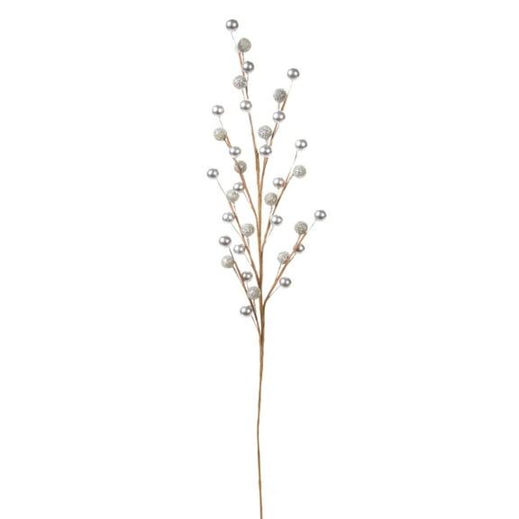 Darice Seasonal Floral Silver Christmas Spray Berries 18 Inches