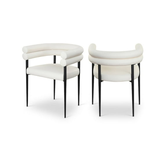 Meridian Furniture Lavina Cream Vegan Leather Dining Chair (Set of 2)