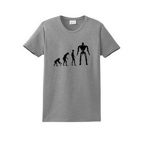 The Evolution of the AI Robot T-Shirt Heather Grey, 2XL