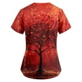 thumbnail image 2 of Valentines Day Womens Nurse Uniforms Summer Love Heart Printed V Neck Breathable T-Shirts Short Sleeve Professionals Soft Stretch Workwear Shirt with Pockets  red 3X-Large, 2 of 3