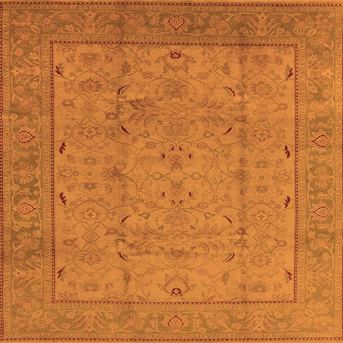Ahgly Company Indoor Square Oriental Orange Industrial Area Rugs, 5 ...
