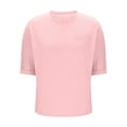 thumbnail image 5 of Womens Oversized T Shirts, Short Sleeve Shirts for Women Summer Casual Loose Fit Solid Color Crewneck Tees with Pockets, 5 of 6