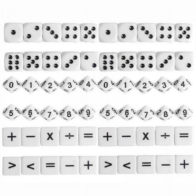 TISHITA 4X 30Pcs Mathematical Dice Supplies Learning Educational Die Set for Student 4 Pcs