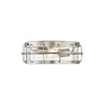 thumbnail image 5 of Possini Euro Design Aya Modern Industrial Ceiling Light Flush Mount Fixture 13 1/4" Wide Satin Nickel 2-Light Cage Clear Seeded Glass for Bedroom Home, 5 of 7