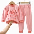 thumbnail image 4 of TOWED22 Infant Baby Girl 2 Piece Fall Winter Clothes Set Long Sleeve Round Neck Tee and Pants Outfits Clothing Soft Comfy(Pink,3-4 Y), 4 of 4