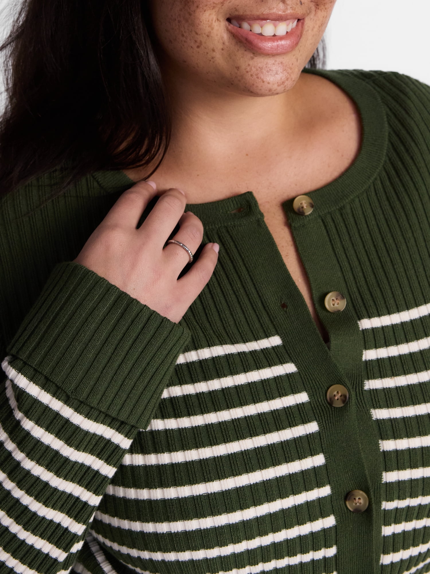 Terra & Sky Women's Plus Cardigan with Long Sleeves, Lightweight, Sizes 0X-5X