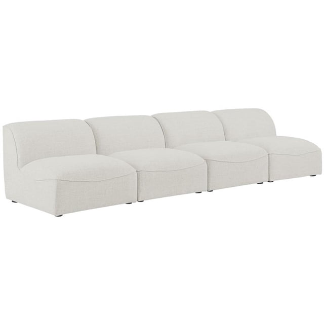 Meridian Furniture Miramar Crème Durable Lin Texturé Sofa Modulaire