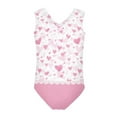thumbnail image 2 of FOR U DESIGNS Pink Hearts Toddler Girl Bathing Suit Quick Dry Activewear Novelty Polyester Gymnastics Leotards Quick Dry Beach Sport Swimsuit Size 7-8, 2 of 8