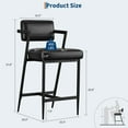 thumbnail image 3 of Gaderth BarStools Set of 2, Upholstered Farmhouse Counter Height BarStools with Thick Cushion, Tall Bar Chairs with Backrest for Kitchen Island, Counter, or Home Bar, 3 of 7