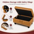 thumbnail image 3 of Aukfa 29" Storage Ottoman Bench for Sectional Sofa for Home Office, Nailhead Trim&Lift Top, Leather, Ginger, 3 of 7