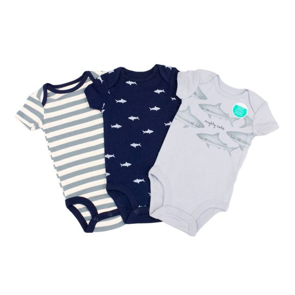 Pañalero Child of Mine Carter's Niño 18 M Cuello Redondo Diseño Tiburones y Rayas Multicolor 3 Piezas