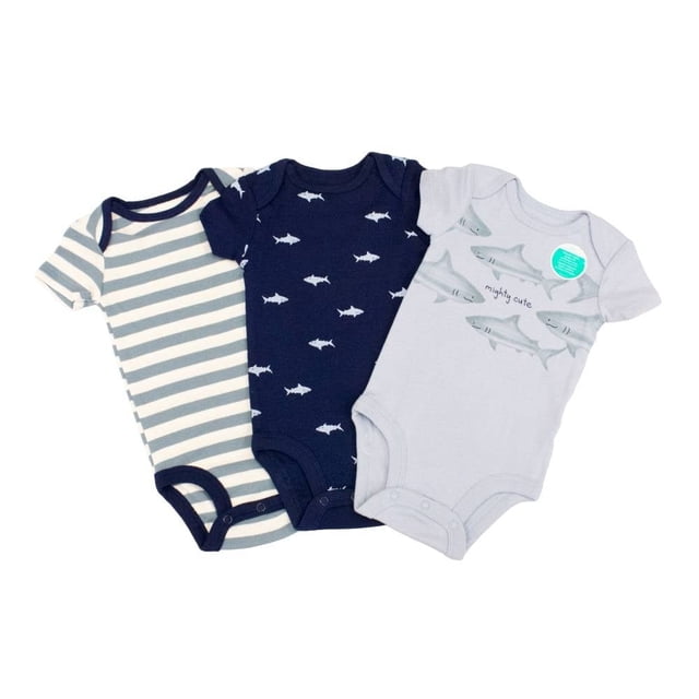 Pañalero Child of Mine Carter's Niño 18 M Cuello Redondo Diseño Tiburones y Rayas Multicolor 3 Piezas