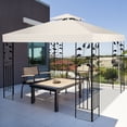 thumbnail image 2 of Costway 9.8' x 9.8' Gazebo Top Cover Patio Canopy Replacement 2-Tier 3 Color, 2 of 9