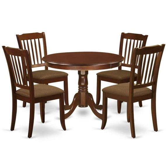 East West Furniture Hartland 5-piece Wood Dining Room Set in Mahogany