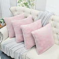 thumbnail image 2 of Home Soft Things Faux Fur Throw Pillow Cover 4 Piece Set-Pink - 20" x 20", 2 of 9