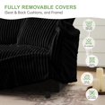 thumbnail image 5 of Cloud Couch Sectional U-Shape 4 Seater Sofa, Corduroy Living Room Couch with Wide Deep Seats & French Edges, Modular Sofa with Big Pillows, Slipcovered Black, 5 of 15
