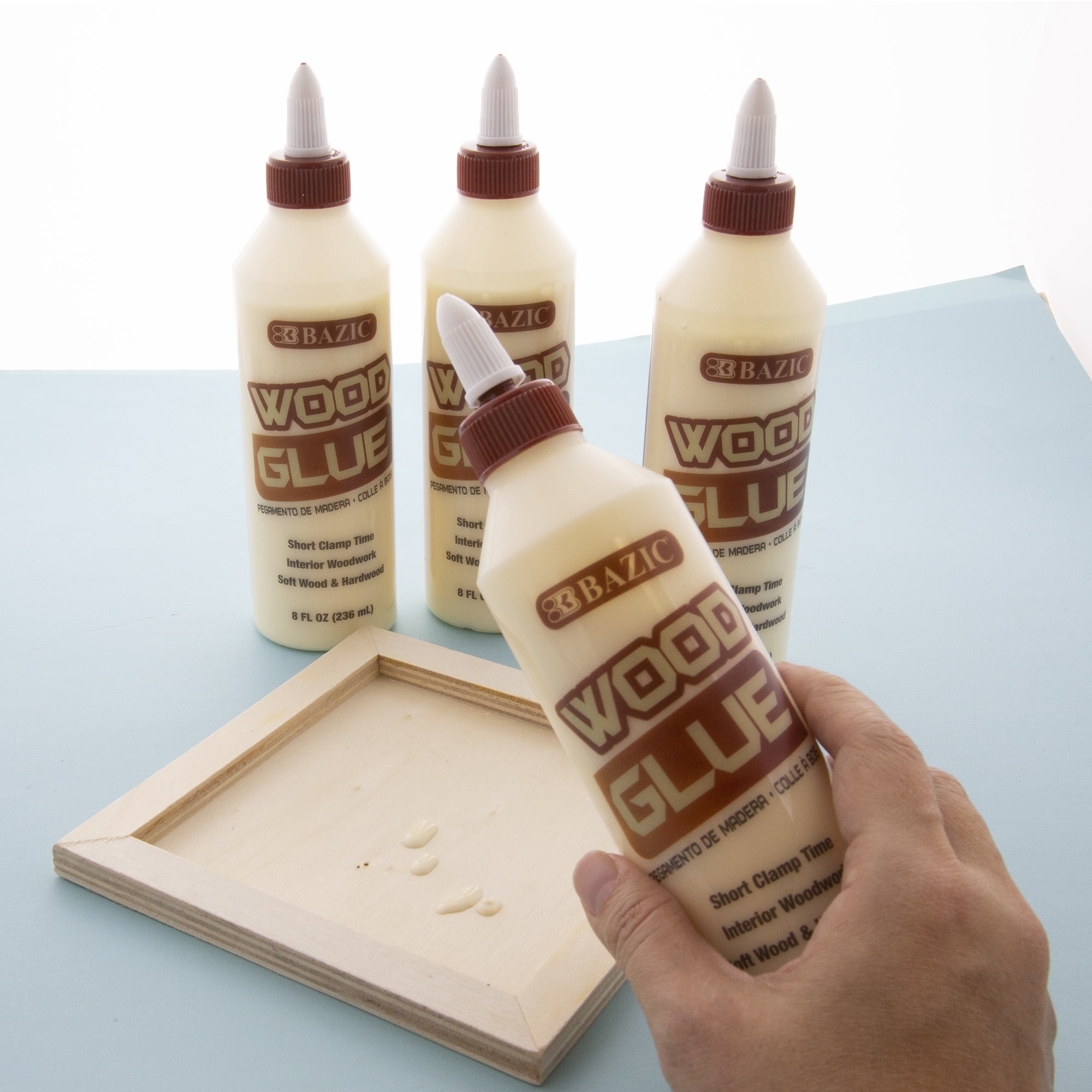 BAZIC Jumbo Wood Glue 7.6Oz (225 mL), Natural Super Strong Bond Adhesive, 24-Pack