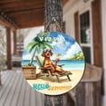 thumbnail image 3 of Vizsla Hello Summer Beach Theme with Sunglasses and Tropical Cocktail Round Wood Sign Vizslas Dog Lover Gifts Idea Hanging Wall Home Decor - 00009, 3 of 5