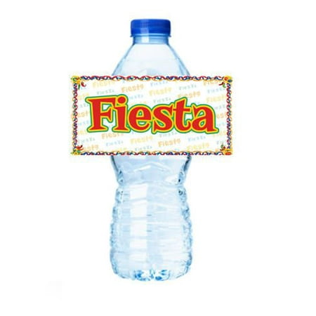  Fiesta  Party  Decorations  15ct Water Bottle Sticker Labels 