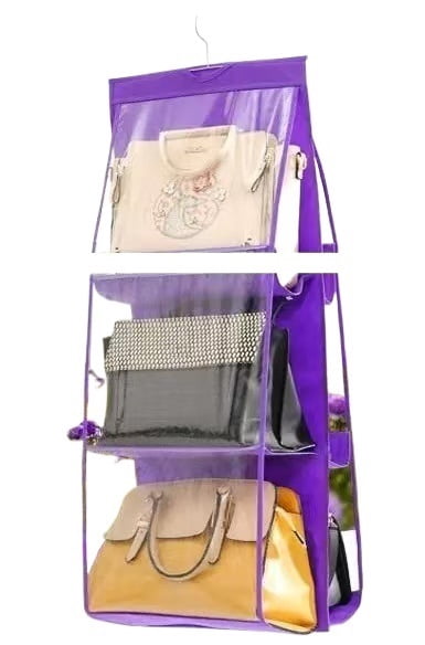 Door Hanging Shoe Rack Organizer, Clear Holder, Pockets Wall Shoes Bag, Portable Closet Wardrobe, Cabinet Behind The Doors This product contains only a storage bag.