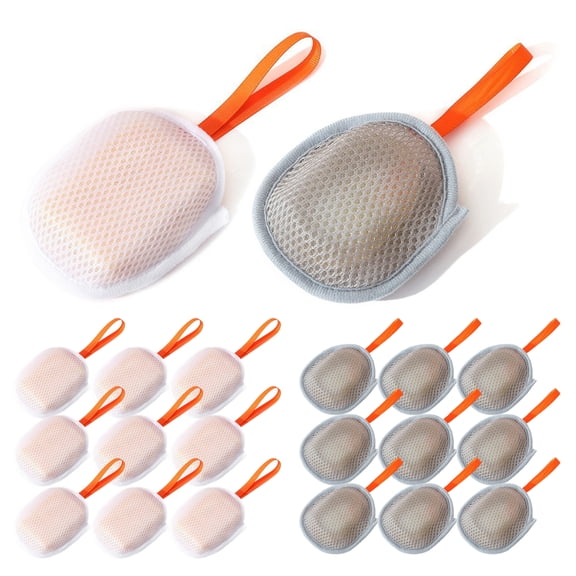 20 Pack Dual-Sided Soap Saver Pouch, Foaming Mesh Soap Bag with Hanging Loop, Exfoliating Soap Sack for Shower and Bath
