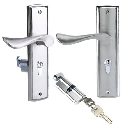 WALFRONT Durable Door Handle Lock Cylinder Front Back Lever Latch Home Security with Keys,Lock, Home (The Best Door Lock For Front Door)
