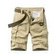 thumbnail image 4 of Cargo Shorts Men Shorts Solid Color Loose Fit Straight Legged Outdoor Short Pants Mens Casual Shorts Khaki 30, 4 of 4