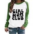thumbnail image 1 of Gibobby Sudadera sin capucha y ocio Top con capucha y cuello redondo con mangas raglán y estampado divertido de para mujer sin sombrero para uso casual 2 (Verde, XL), 1 of 5