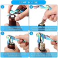 thumbnail image 3 of Waiter Corkscrew Set 4-Piece with Double Hinge, Foil Cutter & Bottle Opener - Multicolor Titanium Stainless Steel, 3 of 5