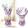 thumbnail image 2 of SUYOLL Gradient Embossed Glass Vase Scalloped Rim Thick Clear Glass Vase Floral Vase For Home Centerpiece Wedding Living Room Dining Table Party Decor Housewarming Gift, 2 of 6
