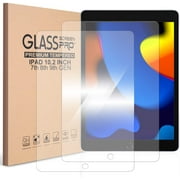 YEyangqi 2 Pack Tempered Glass Screen Protector for iPad 10.2 Inch (9th 8th 7th Gen), 9H Hardness HD Clear Film with Apple Pencil Support