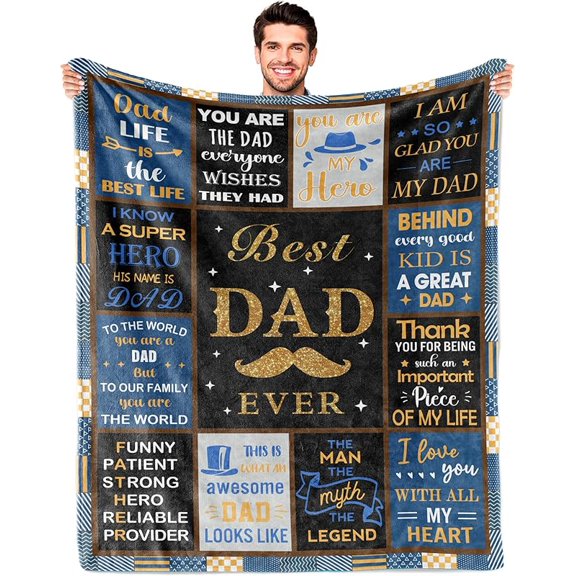 Dad Birthday Throw Blanket Gift, Gifts for Dad, Birthday Gifts for Father, Best Father Gift, Fathers Day, Fathers Gifts from Daughter Son Blanket