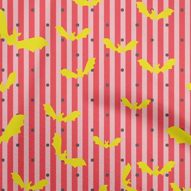 oneOone Polyester Spandex Light Red Fabric Halloween Craft Projects Decor Fabric Printed By The Yard 56 Inch Wide