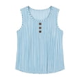 thumbnail image 5 of Asxite Tank Tops for Women Sleeveless Striped Print Round Neck Button Detail Casual Blouse, 5 of 5