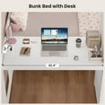 thumbnail image 3 of Afuhokles Bunk Bed with Desk, Full Over Full Bunk Beds with 5 Storage Drawers and Charging Station, White, 3 of 9
