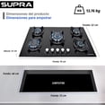 thumbnail image 2 of SUPRA Parrilla A Gas Empotrable ONIX 76 Cristal Templado 5 Quemadores Con Triple Flama Negro Mate 76 cm, 2 of 7