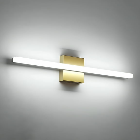 HIBIBUD LED Bathroom Vanity Light IP44 Mirror Lighting Fixture 24Inch Wall Lamp Indoor 14W Modern Cool White 6000K Golden